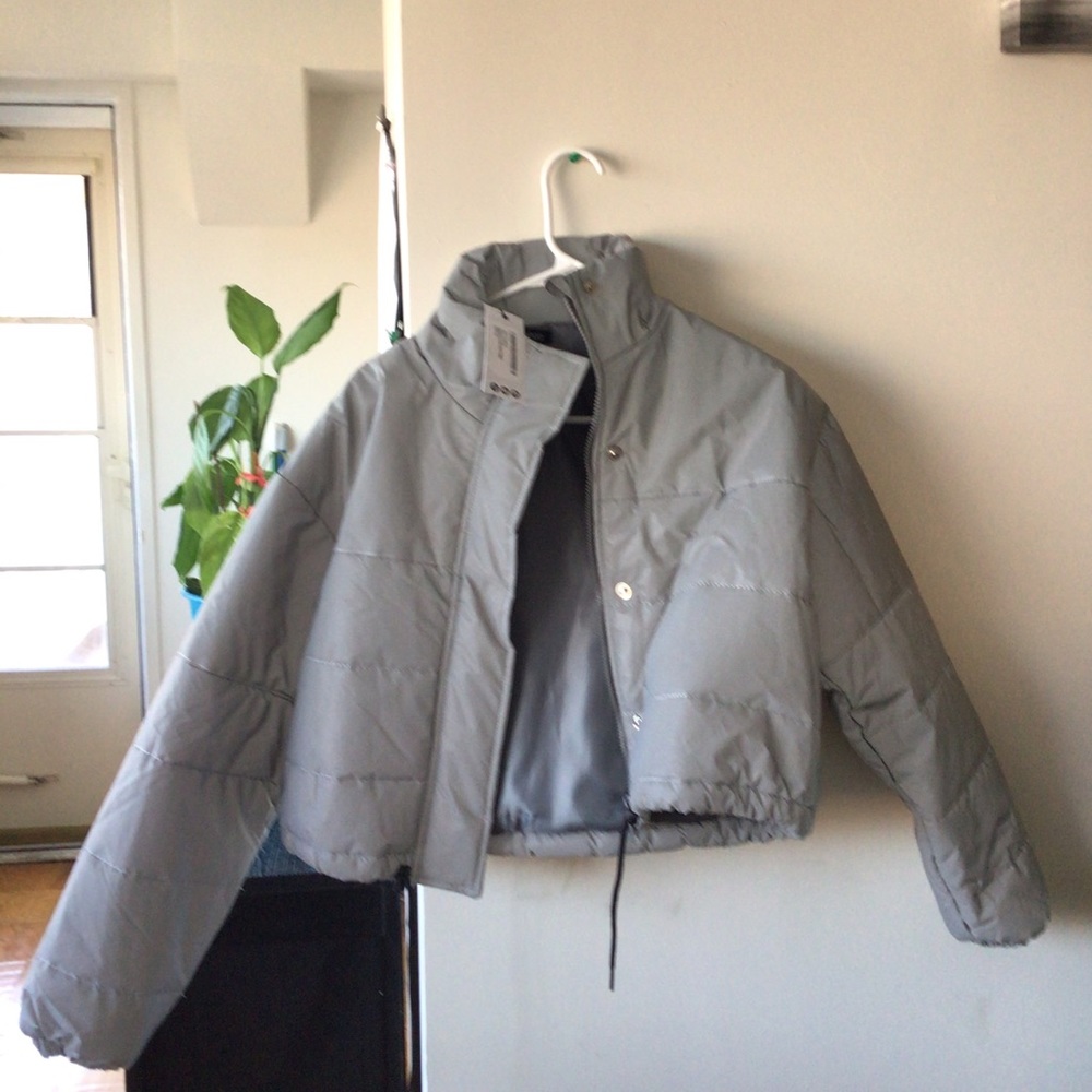 Grey puffer jacket